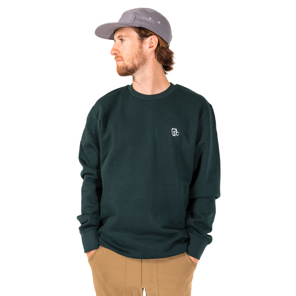 Embroidered One Degree Crew / Pine Green